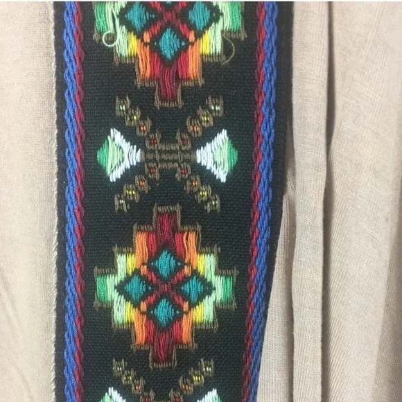 POL kimono sleeve open tan Aztec print open front cardigan western boho size M - Picture 5 of 8